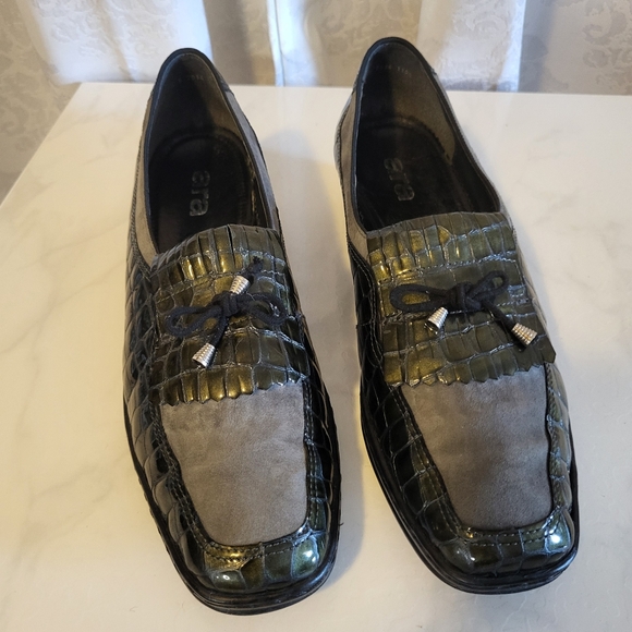 Ara Women's Rachel Slip On Loafers, Size 10, Dark Green, Croco Embossed - Picture 6 of 14